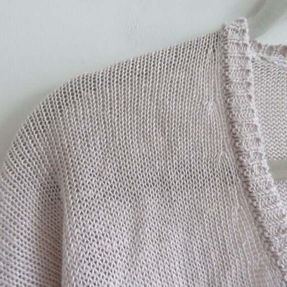 MARGARET O'LEARY 100% Linen Loose Fit Knit Sweater Neutral Tan Beachy - Size S - Picture 5 of 16